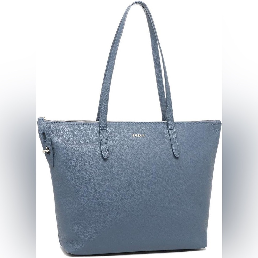 Furla Luce Slate Blue Leather Shoulder Bag